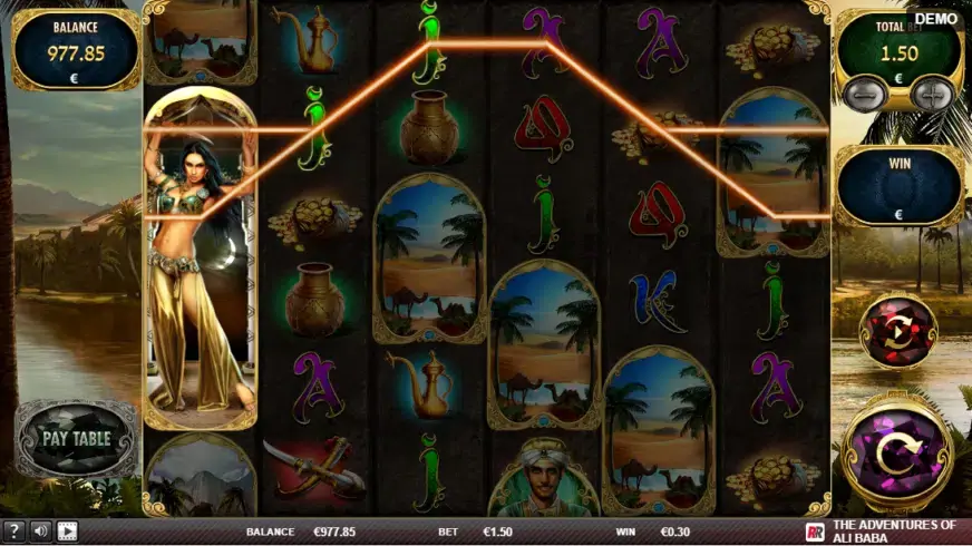 The Adventures of Ali Baba slot screenshot 2