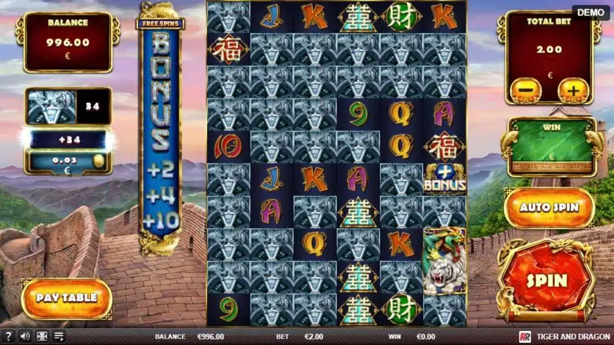 Tiger and Dragon slot screenshot 3