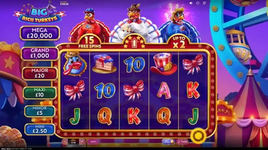 Big Rich Turkeys slot screenshot 1