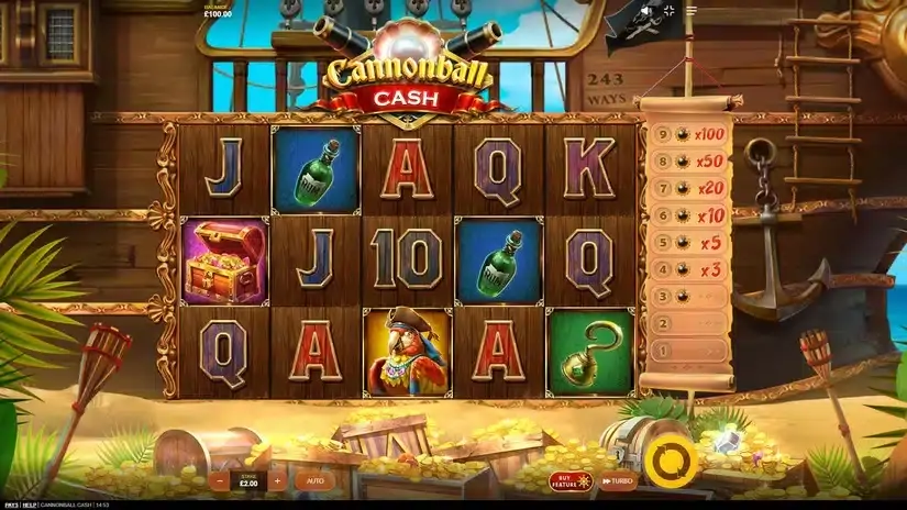 Cannonball Cash slot screenshot 