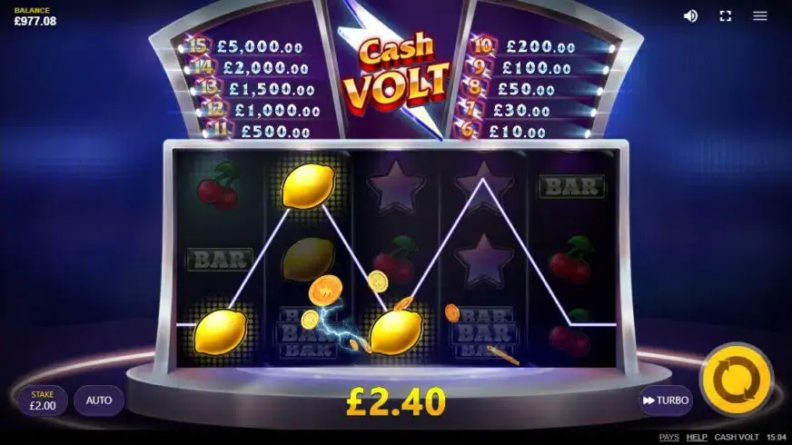 Cash Volt slot screenshot 2