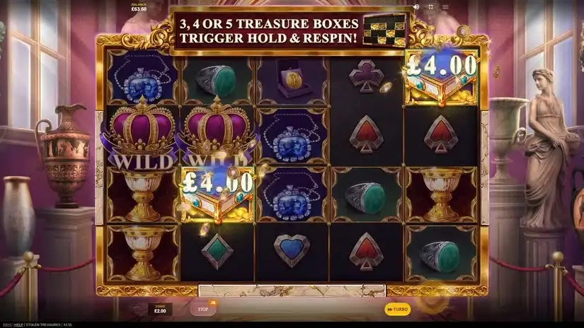Stolen Treasures slot screenshot 