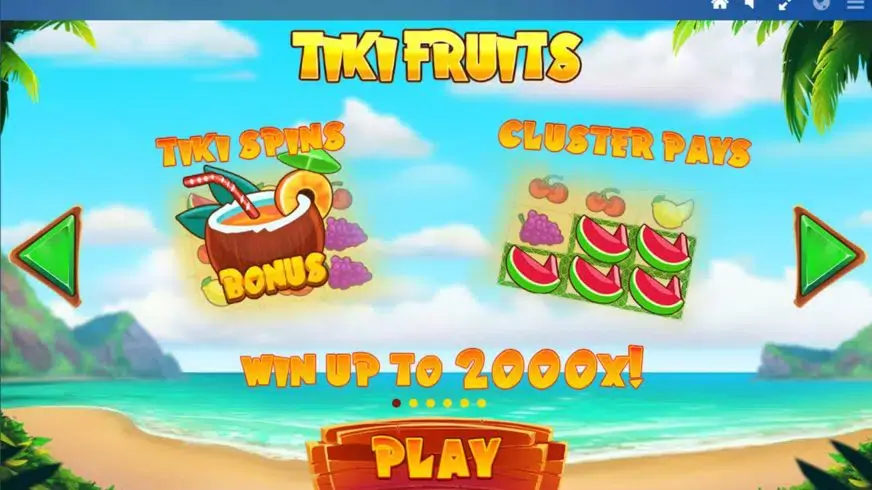 Tiki Fruits slot screenshot 1