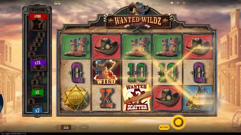 Wanted Wildz slot screenshot 3