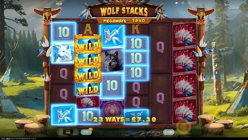 Wolf Stacks Megaways slot screenshot 4