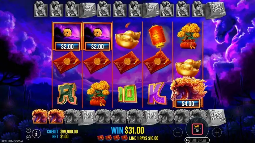 Floating Dragon Wild Horses slot screenshot 5