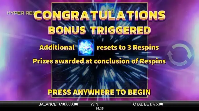 Hyper Respins slot screenshot 3