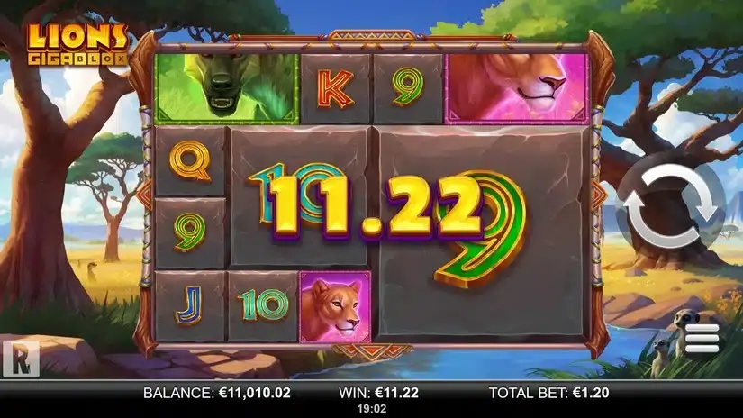 Lions GigaBlox slot screenshot 3