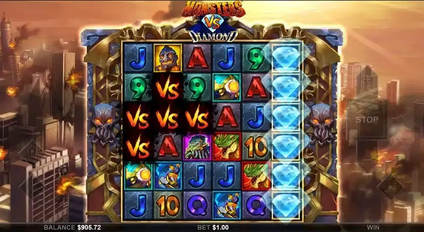 Monsters Vs Diamonds slot screenshot 4