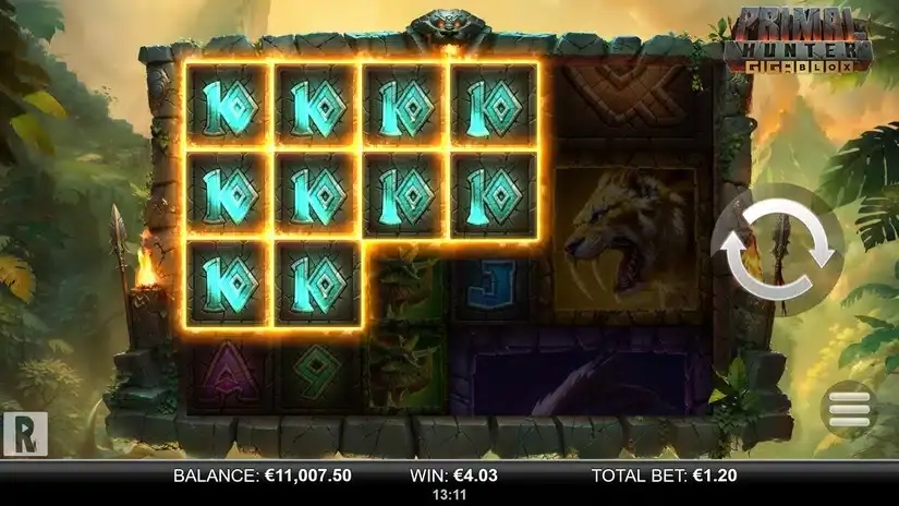 Primal Hunter Gigablox slot screenshot 5