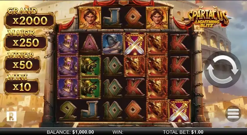 Spartacus Lightning Blitz slot screenshot 