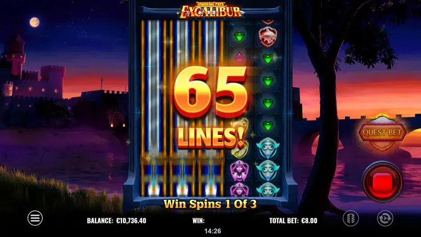 Towering Pays Excalibur slot screenshot 4