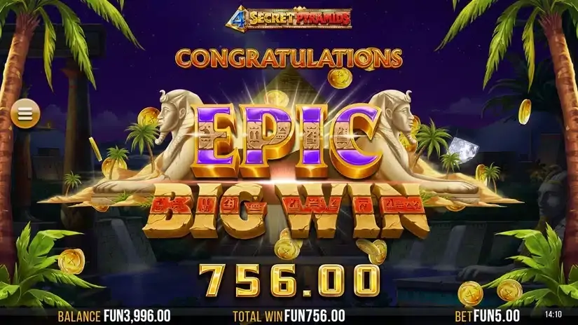 4 Secret Pyramids slot screenshot 