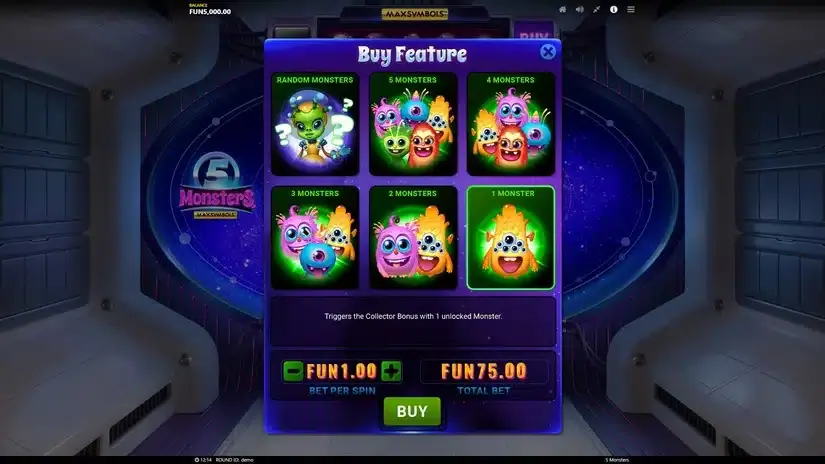 5 Monsters slot screenshot 2