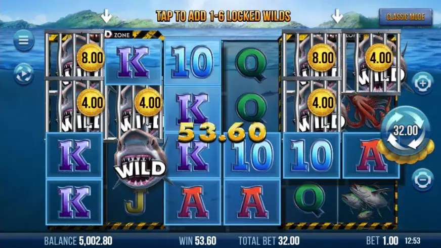 6 Wild Sharks slot screenshot 2