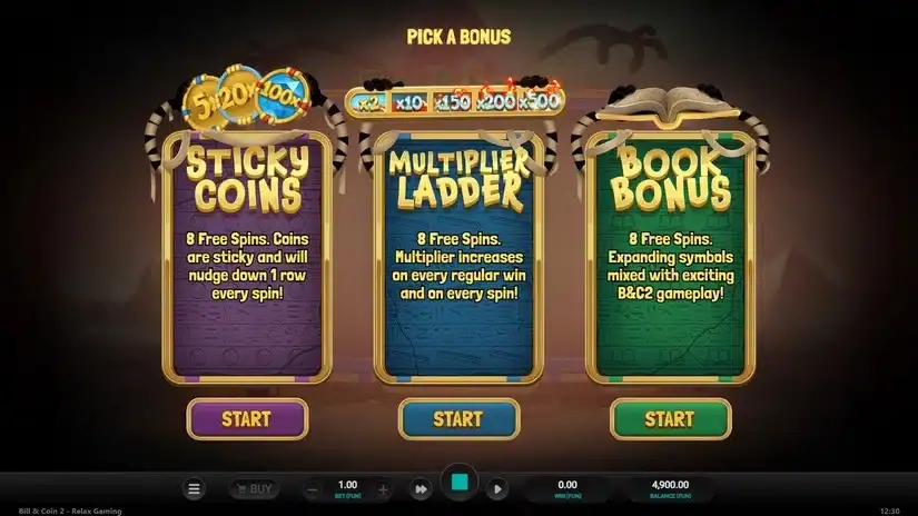 Bill & Coin 2: Mummy Mischief — RTP, Bonus Features, Free Demo & slot screenshot 2