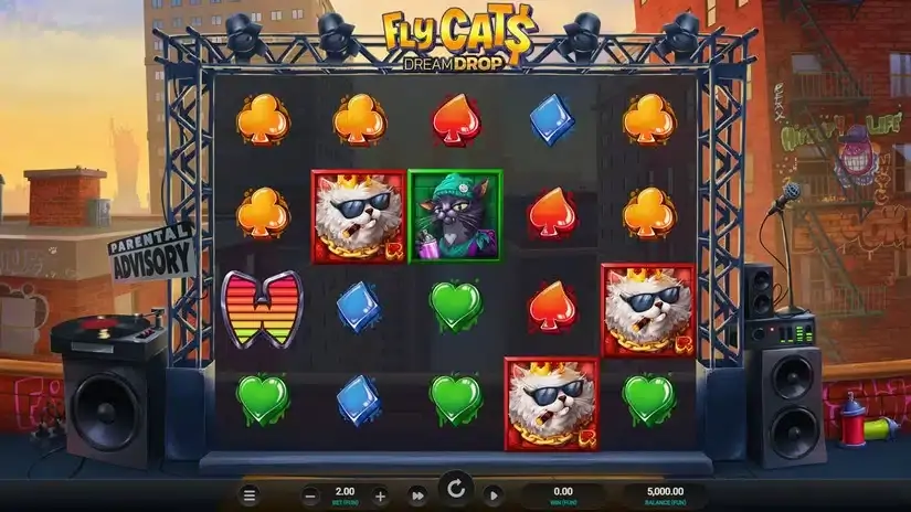 Fly Cats Dream Drop slot screenshot 