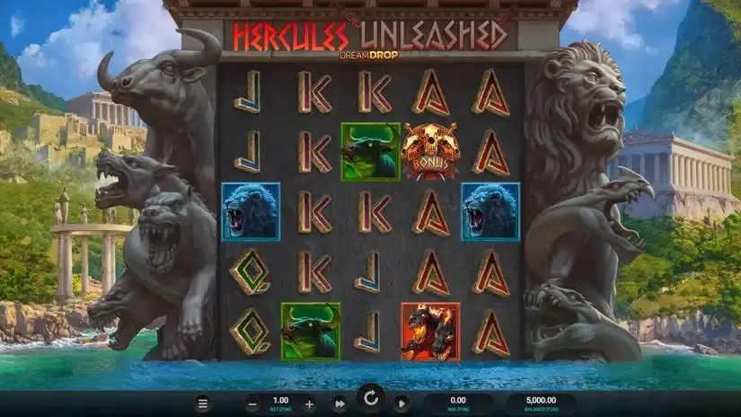 Hercules Unleashed Dream Drop slot screenshot 