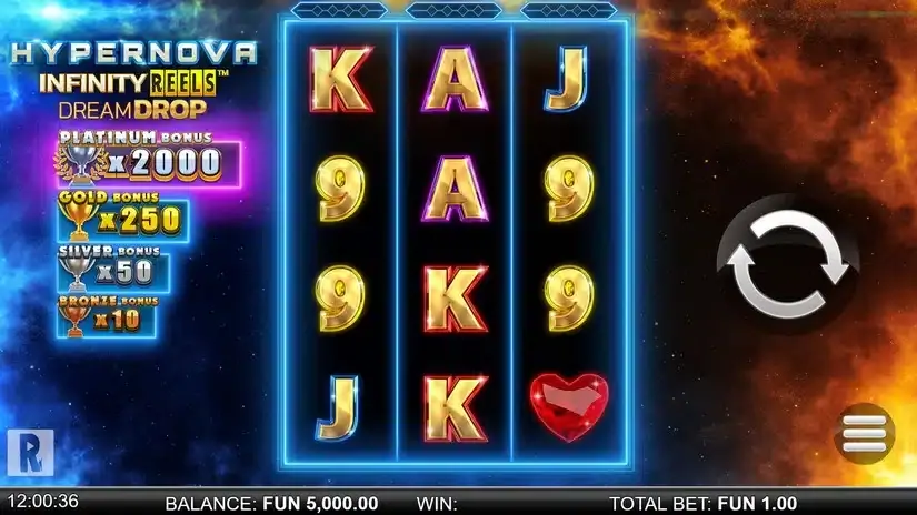 Hypernova Infinity Reels Dream Drop slot screenshot 