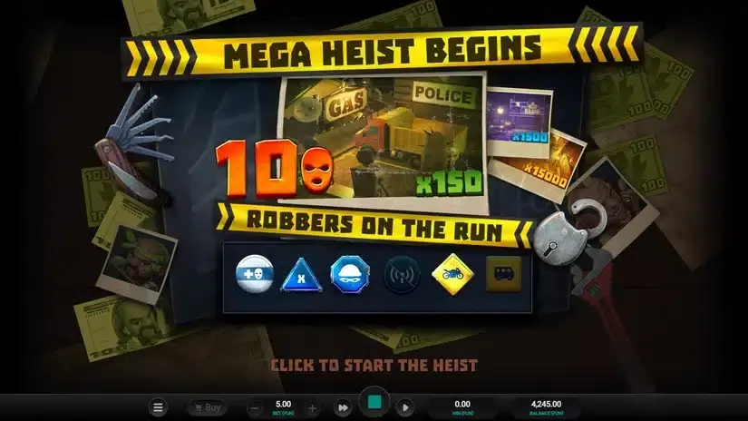 Mega Heist slot screenshot 3