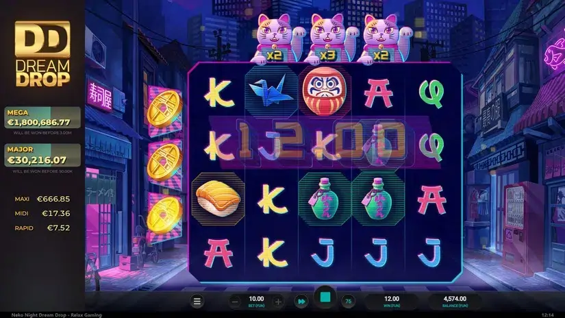 Neko Night Dream Drop slot screenshot 3