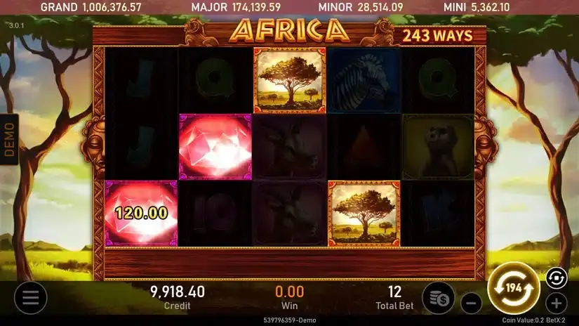 Africa slot screenshot 2