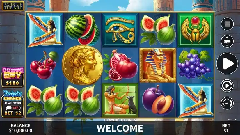 Coin of the Nile slot screenshot 