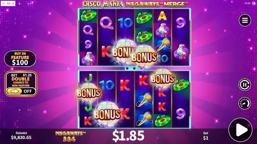 Disco Mania Megaways Merge slot screenshot 2