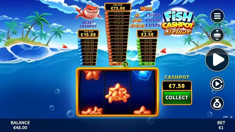 Fish Cashpot Deluxe slot screenshot 2