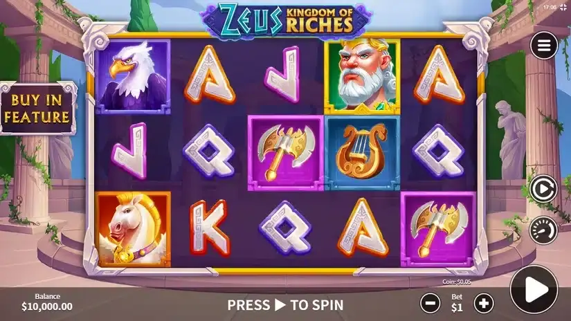 Zeus Kingdom of Riches slot screenshot 1
