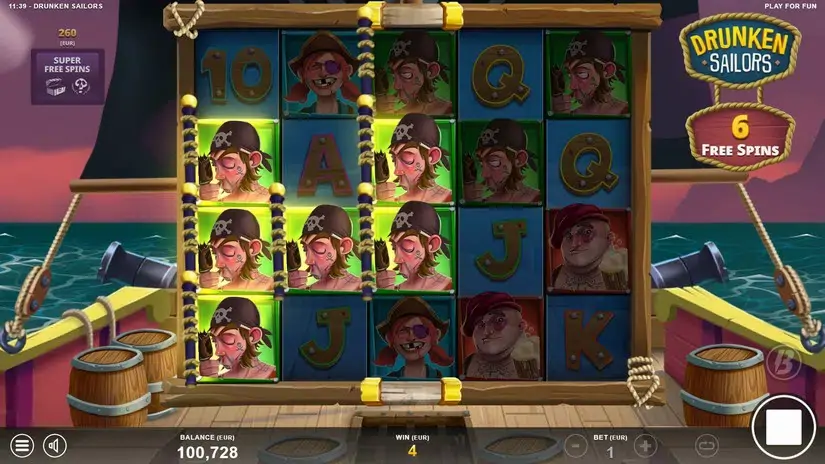Drunken Sailors slot screenshot 6