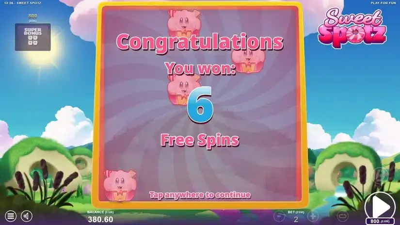 Sweet Spotz slot screenshot 2