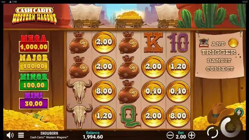 Cash Carts Western Wagons slot screenshot 3