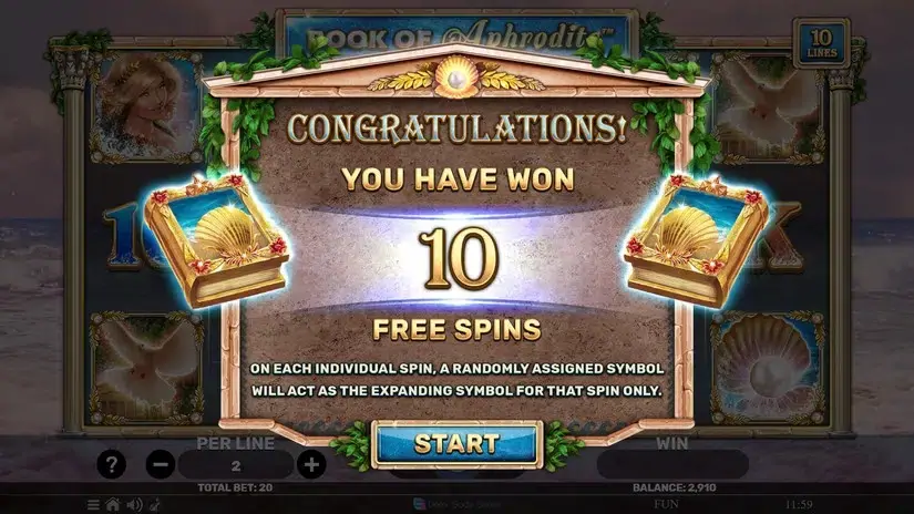 Book Of Aphrodite slot screenshot 3