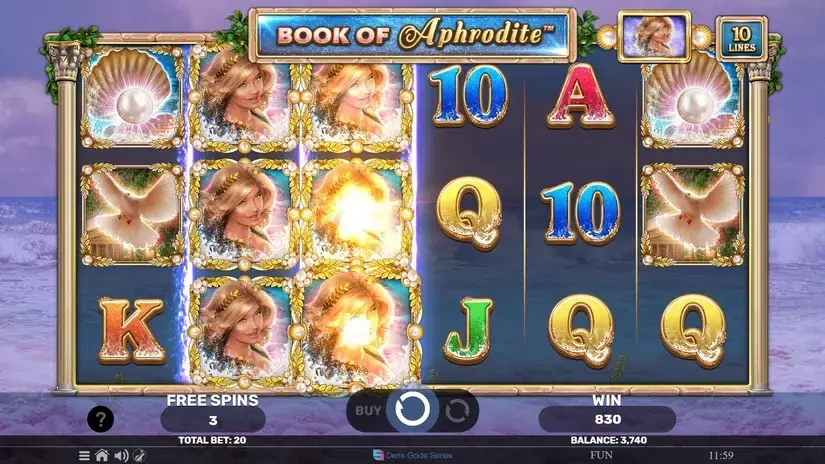 Book Of Aphrodite slot screenshot 6