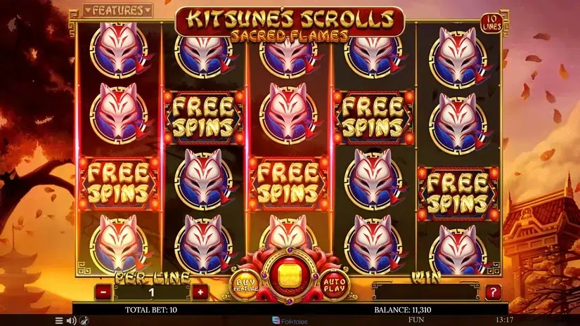 Kitsune’s Scrolls Sacred Flames slot screenshot 4