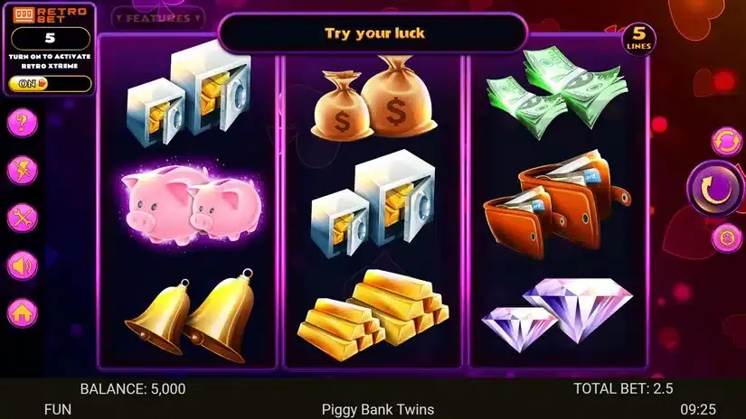 Piggy Bank Twins slot screenshot 1