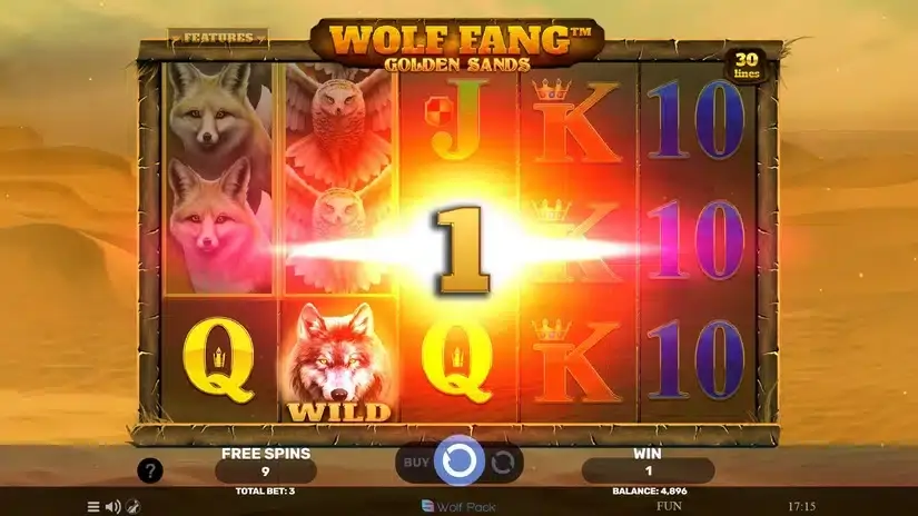 Wolf Fang – Golden Sands slot screenshot 3