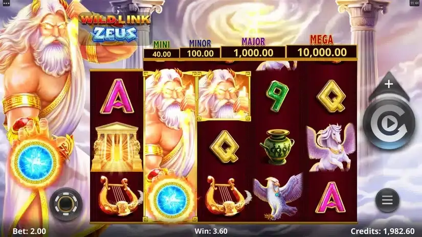 Wild Link Zeus slot screenshot 3