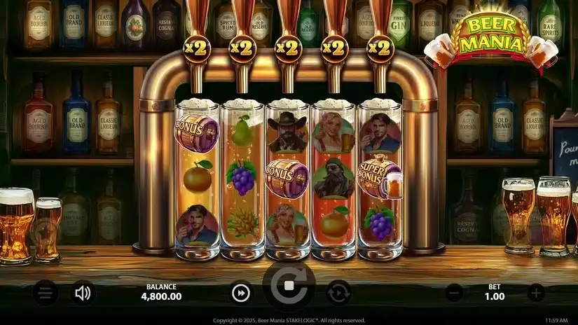 Beer Mania slot screenshot 2