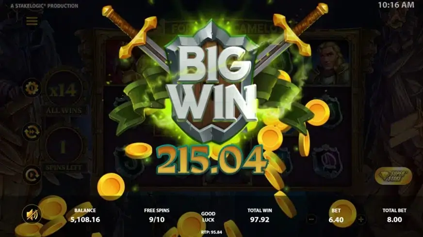 Fortune Of Camelot slot screenshot 