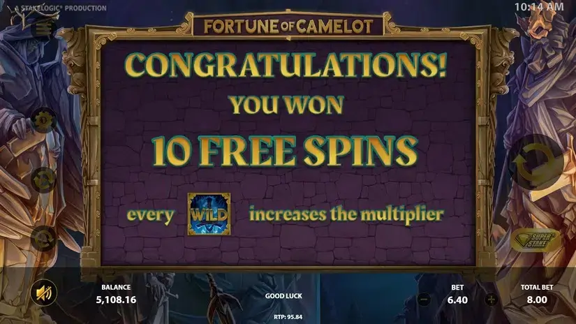 Fortune Of Camelot slot screenshot 4