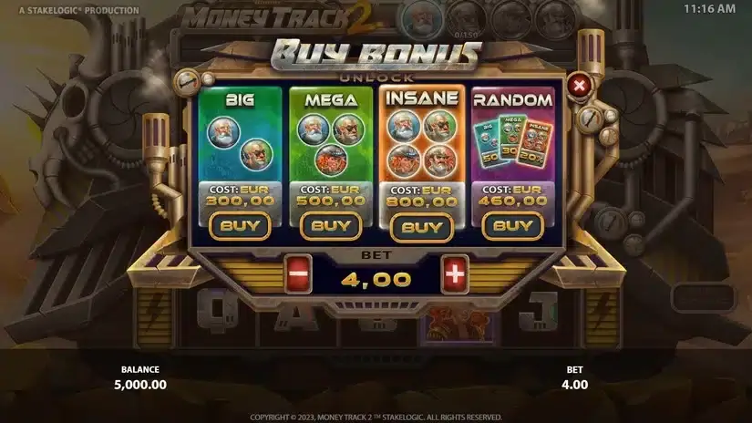 Money Track 2 slot screenshot 2