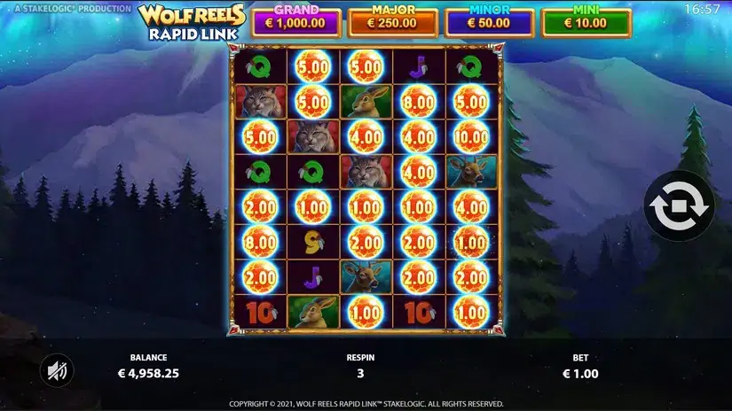 Wolf Reels Rapid Link slot screenshot 