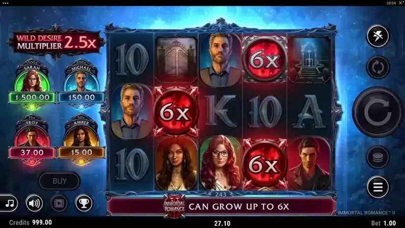 Immortal Romance 2 slot screenshot 2