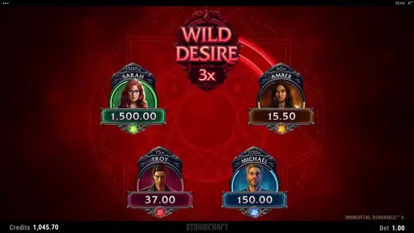 Immortal Romance 2 slot screenshot 3