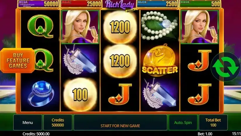 Rich Lady Deluxe slot screenshot 