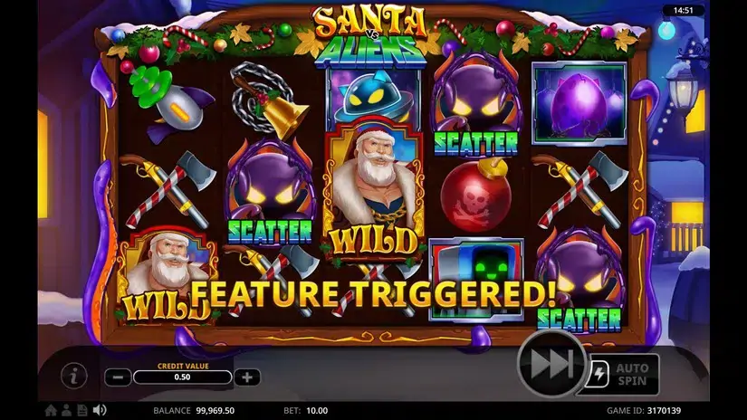 Santa Vs Aliens slot screenshot 4