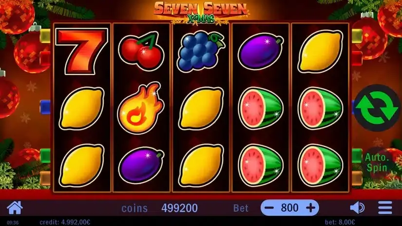 Seven Seven Xmas slot screenshot 