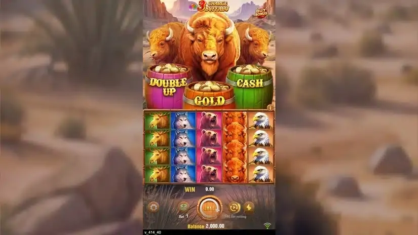 3 Charge Buffalo slot screenshot 